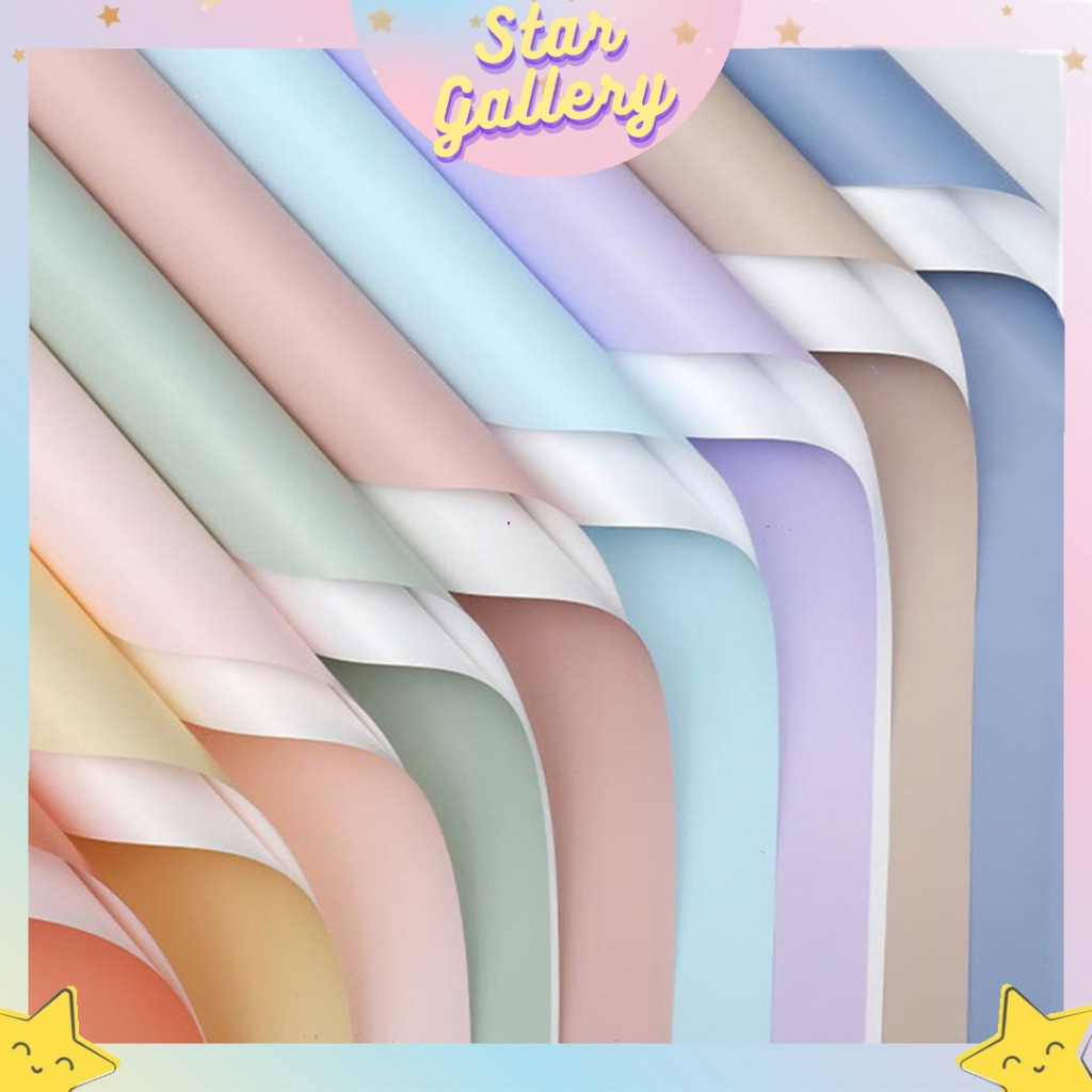 

(1 PACK ISI 20 LEMBAR) Kertas Buket Bunga Flower Wrapping Cellophane Solid Colors Polos Warna KB6121