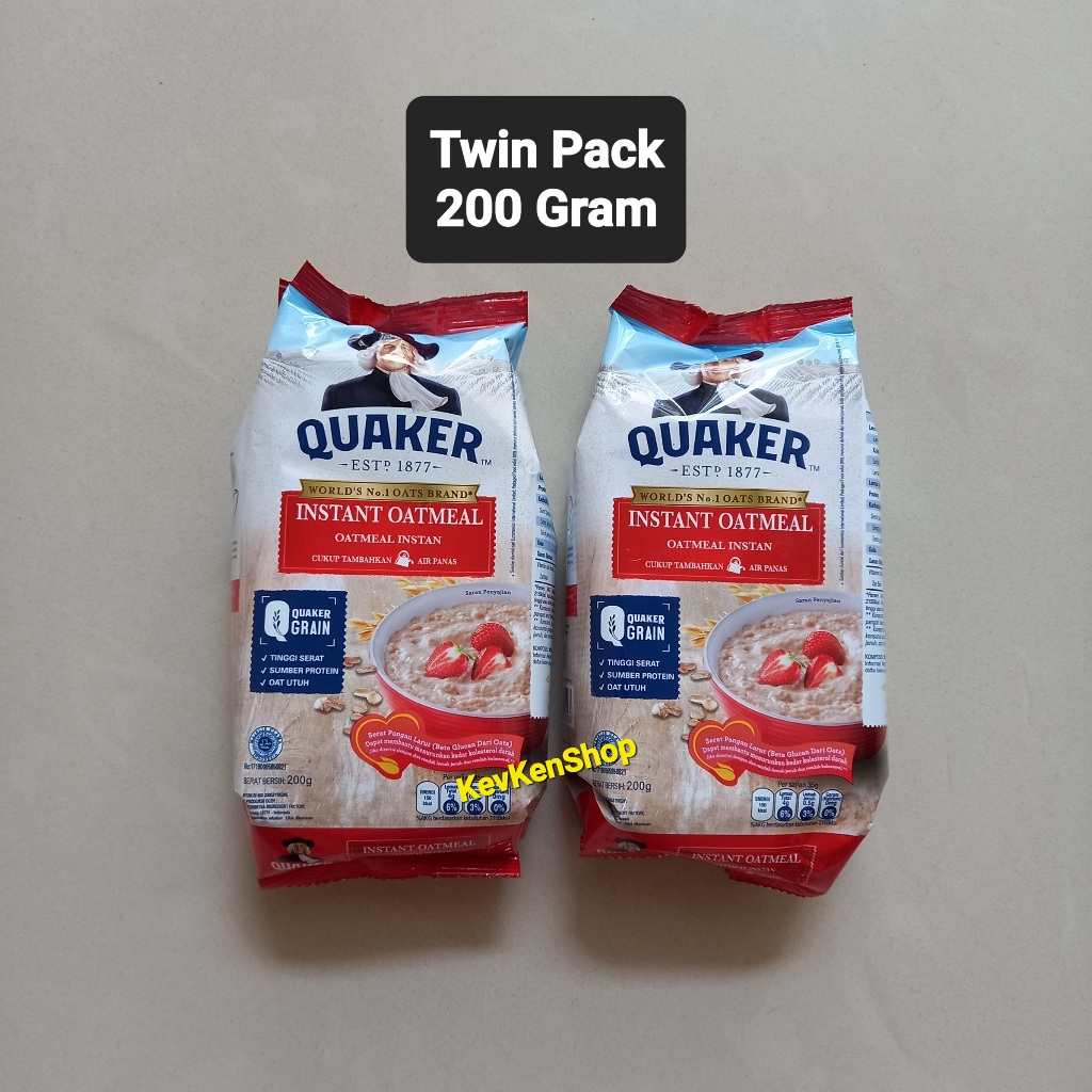 

Quaker Oat Instant Oatmeal Sereal 200gram Merah 200 gram TWIN PACK