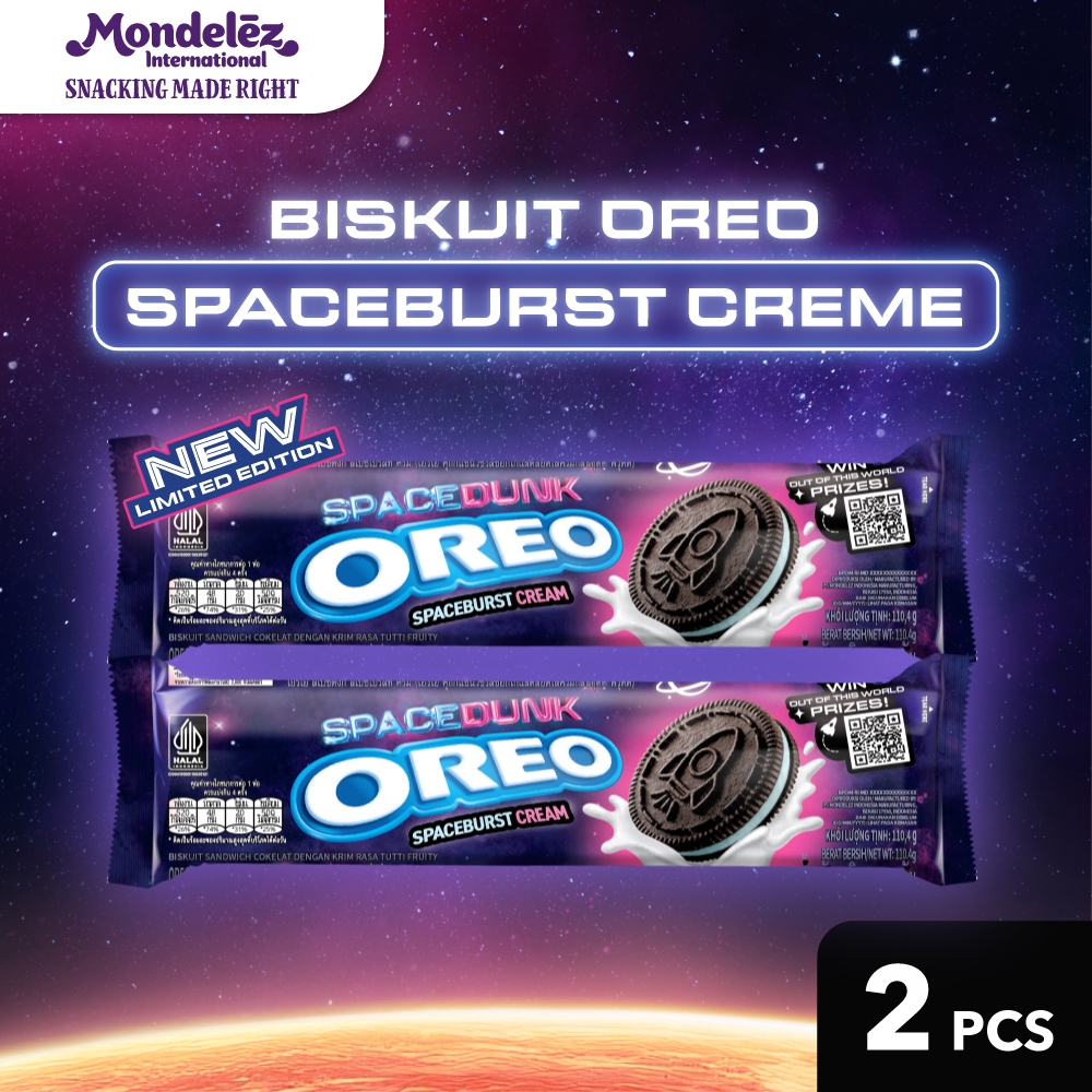 

OREO SPACEBURST CREAM 110.4G x 2 - EDISI SPACE DUNK | Cookies Biskuit Cemilan Anak & Dewasa