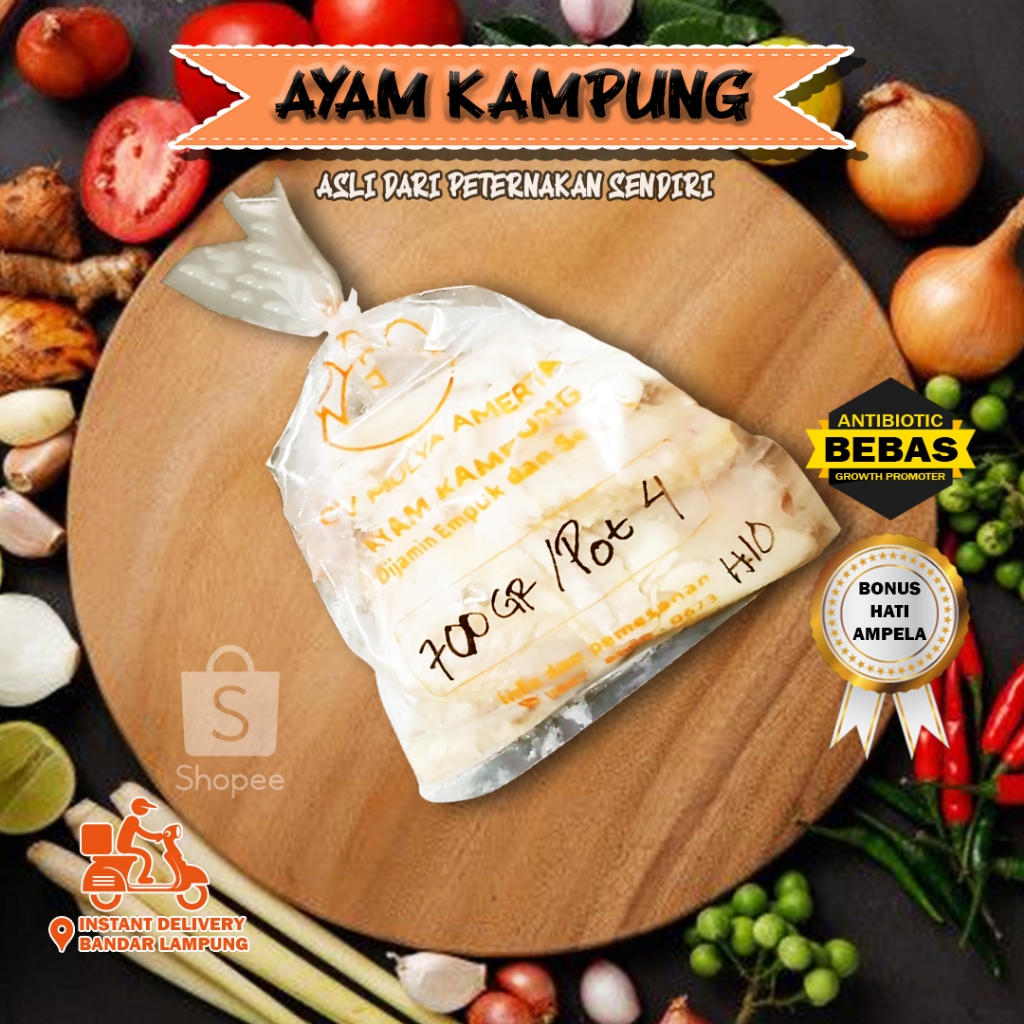 

Ayam Kampung Frozen Food Berat 750 Gram sudah bersih siap masak