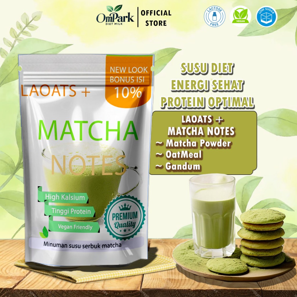 

Matcha Powder Penurun Berat Badan Pelangsing Badan Susu Diet Bubuk Matcha Oatmilk Susu Rendah Gula Laoats