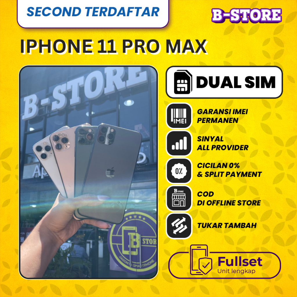 IP 11 PRO MAX 64GB Dual SIM - Fullset Bergaransi - SECOND TERDAFTAR