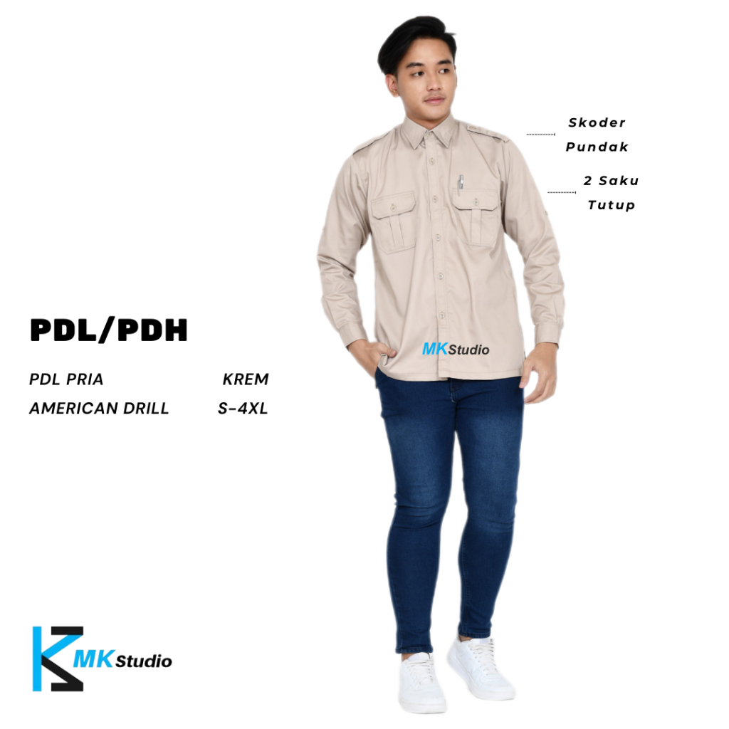 Baju PDL Lapangan/Kemeja Atasan/Seragam Kerja Lapangan/Kemeja PDL Custom Bordir/Baju PDL Panjang