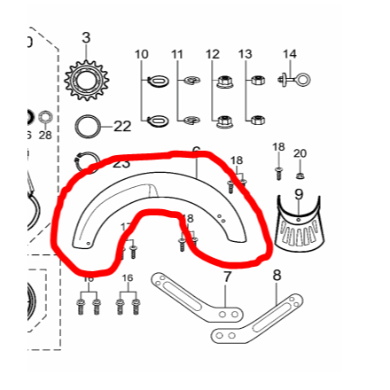 Spakbor Belakang Sepeda Listrik Viar Akasha1 / Rear Fender Viar Akasha1 - Hitam