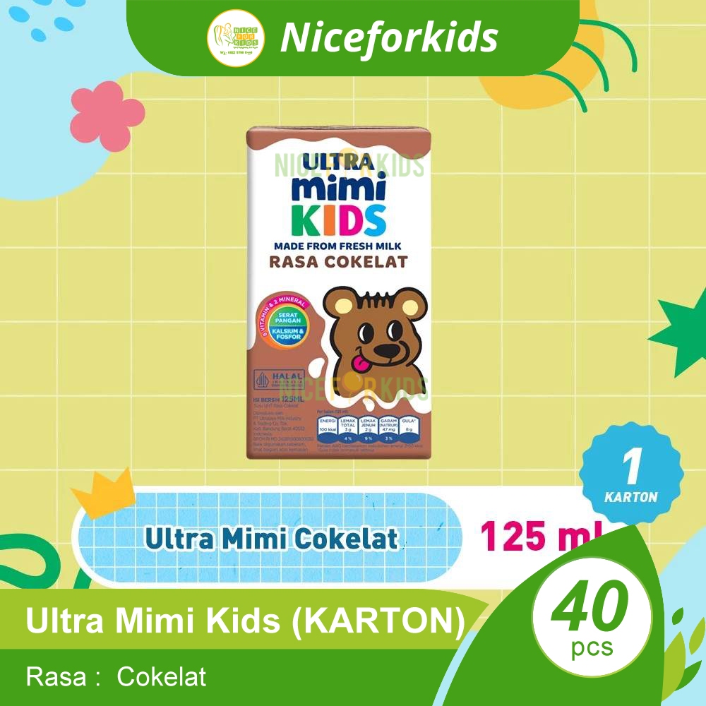 

Ultra Mimi Kids 125 ML KARTON Isi 40 Pcs / Ultra Mimi Susu UHT untuk Anak