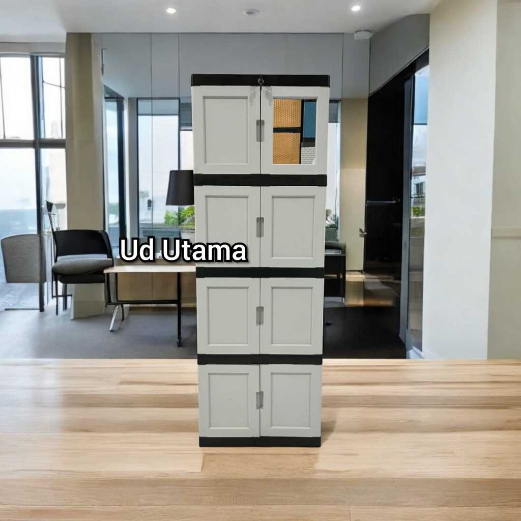 Lemari plastik / lemari pakaian plastik / lemari pintu susun 4