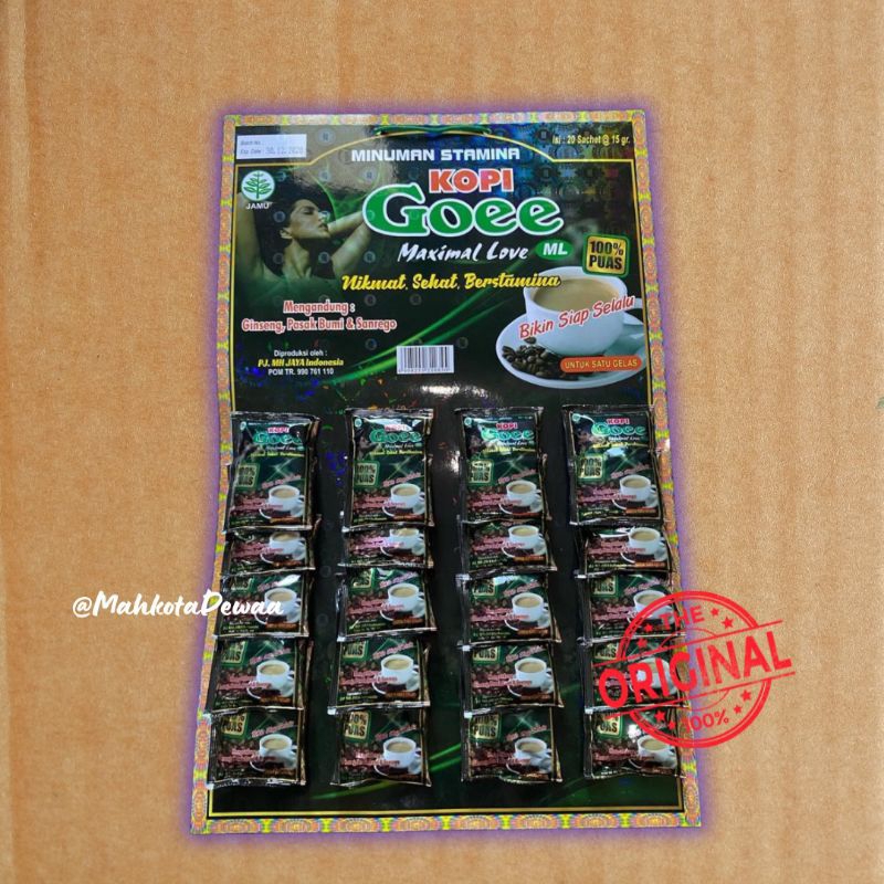 

1 papan kopi goee isi 20 sachet