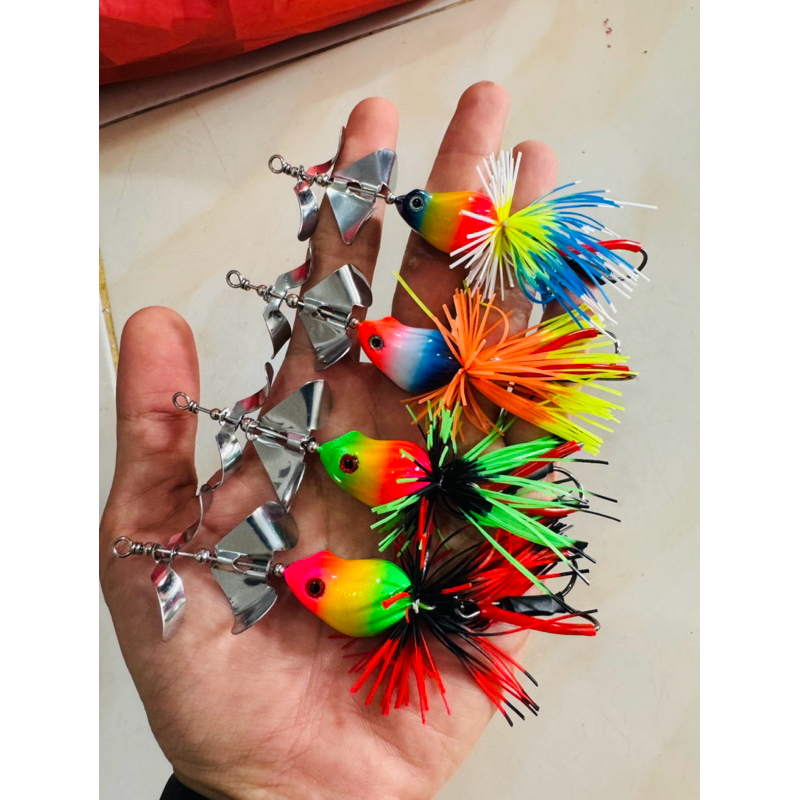 TERMURAH SLATER MINI DOUBLE PROPELLER KAYU 12GRAM || UMPAN CASTING GABUS TOMAN