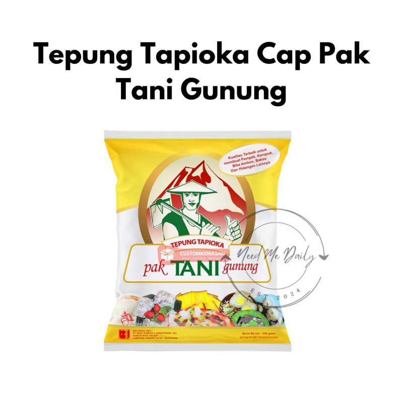 

Tepung Tapioka Cap Pak Tani Gunung 500 gr | Tepung Kanji | Starch Flour