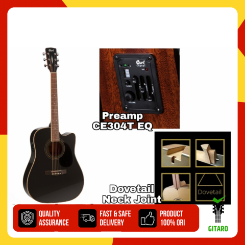 Gitar Acoustic Electric Gitar CORT AD880 CE BK AD880CE BK AD 880 Black