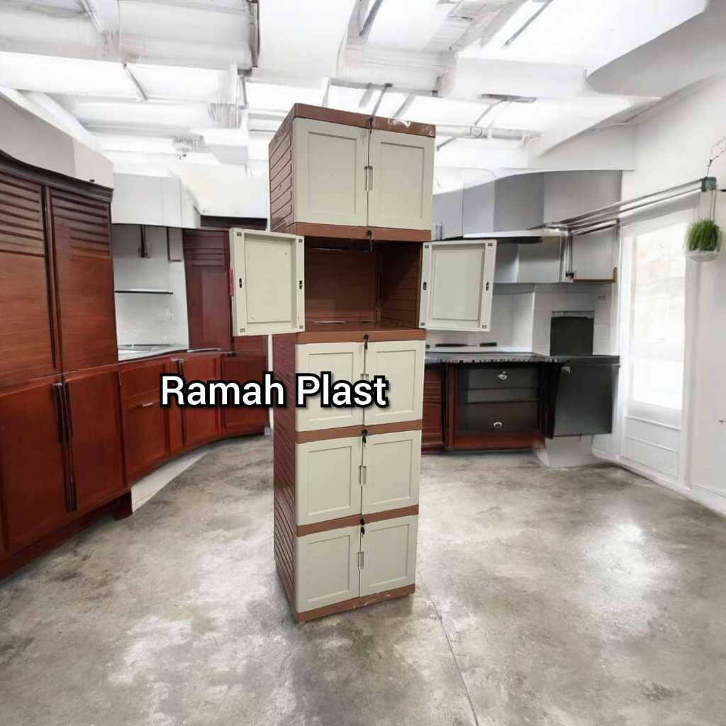 LEMARI PLASTIK LEMARI  PAKAIAN SUSUN 4 full kunci