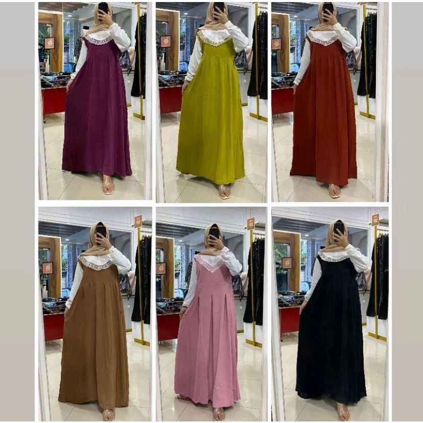 [COD&FREEONGKIR] Gamis WINKA Maxy dress crinkle terbaru | kekinian best seller