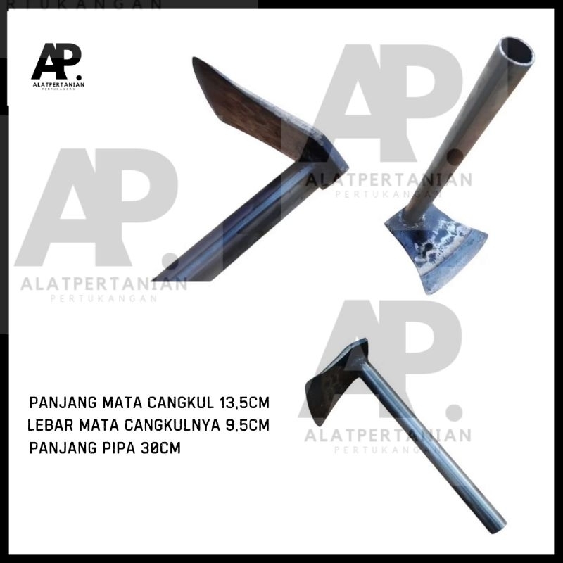 Cangkul Kecil Baja Asli/Cangkul Anti Copot/Wangkil Miring Tanah