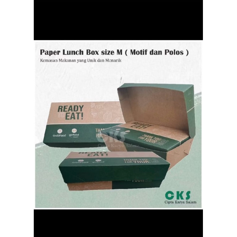 

paperlunch box size m hijau ready to eat