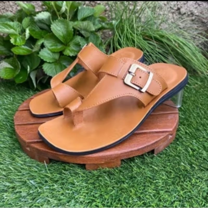 sendal capit jempol pria tan,ck ht kulit sapi