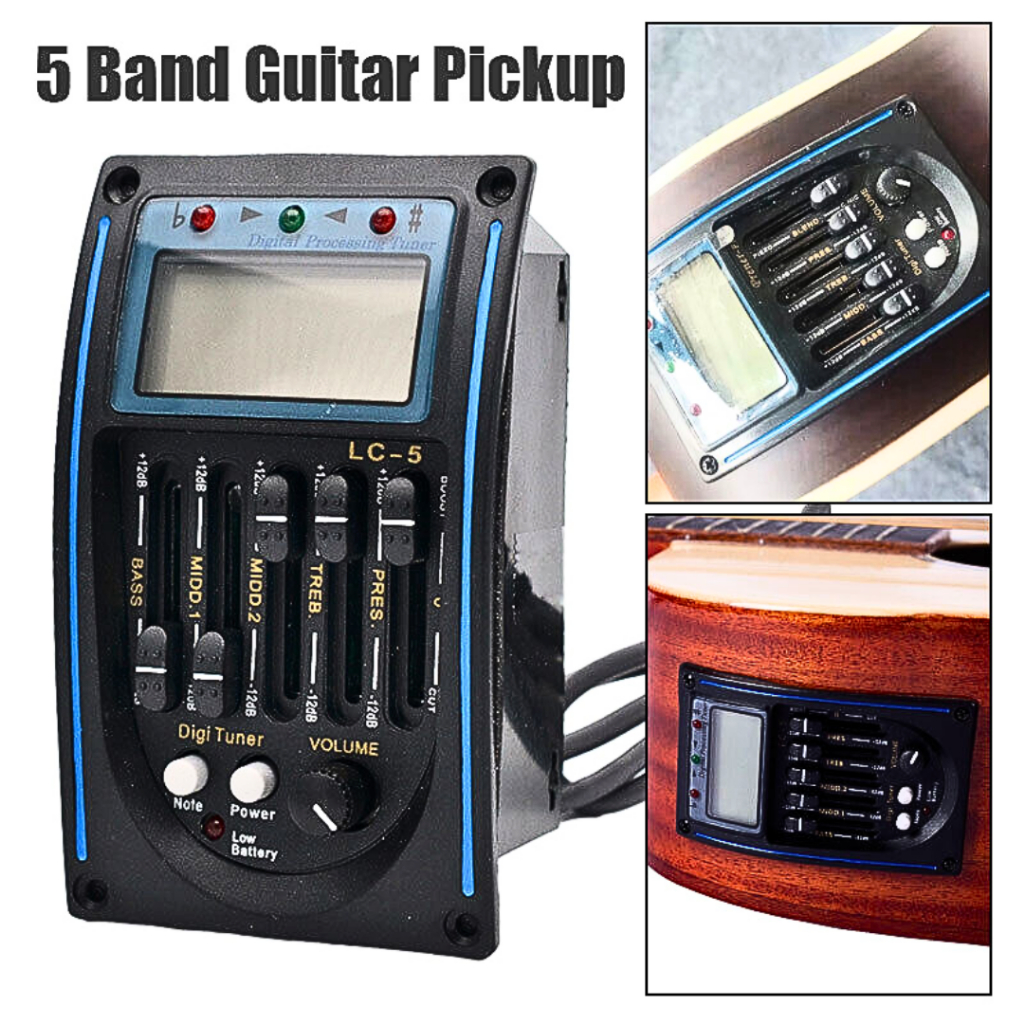 Prener-PM Preamp Gitar Listrik Akustik EQ Tuner dengan Microphone - LC-5