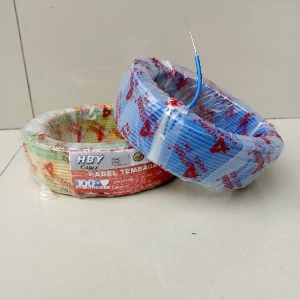 KABEL LISTRIK SNI PLN /KABEL GROUDING/ KABEL KUNING BIRU/KABEL ISI 1 KAWAT TUNGGAL TEMBAGA MURNI SNI
