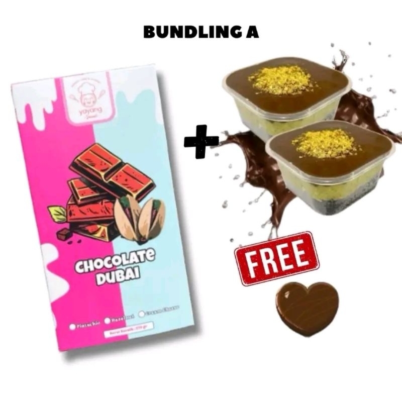 

brownies pistachio kunafa 2pcs & coklat dubai pistachio kunafa JUMBO x yayang dessert
