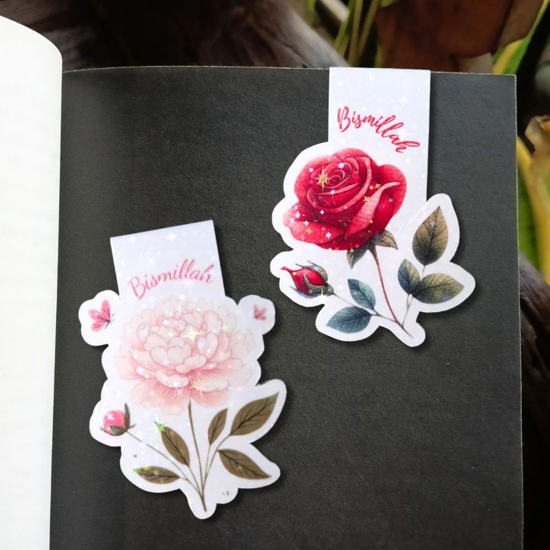 

Bismillah Pembatas Buku Magnet Islami | Handmade Magnetic Bookmark | Bunga Flower