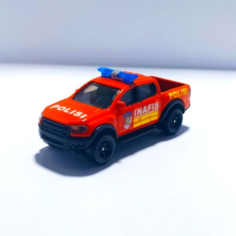 DIECAST SKALA 1:64 HOTWHEELS FORD RANGER RAPTOR CUSTOM MOBIL POLISI INAFIS SCALE 1:64 HOT WHEELS FOR
