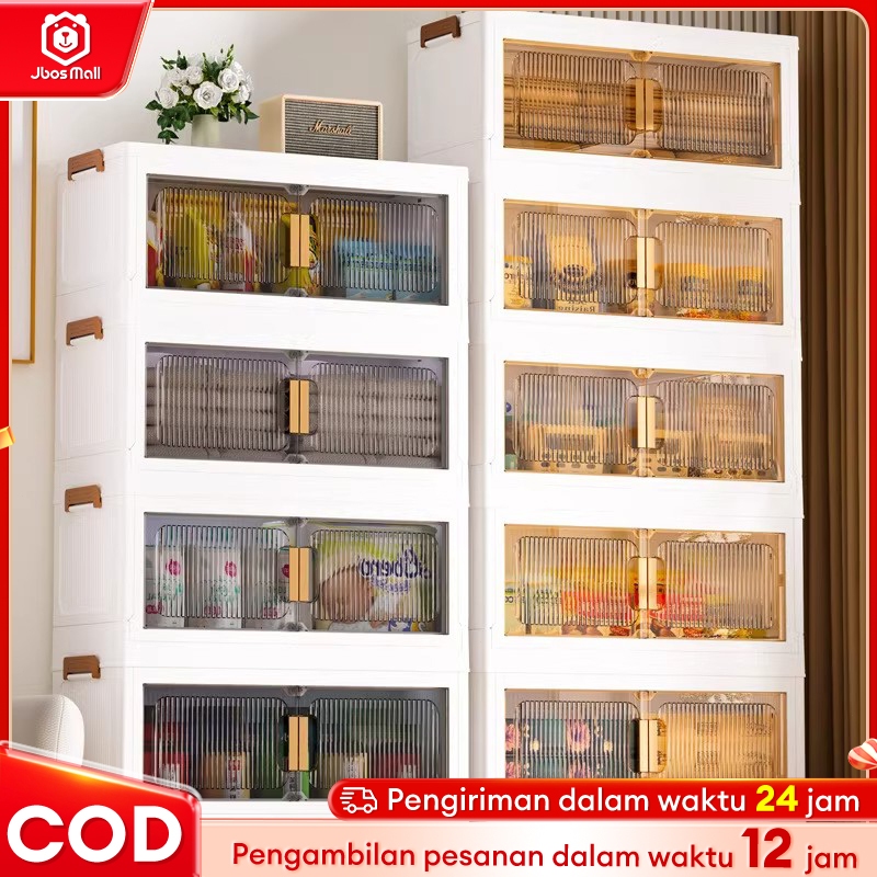 JBOS Lemari Penyimpanan Plastik  Abu/ Putih Besar Storage Lemari  Serbaguna  Lemari Penyimpanan Lipa