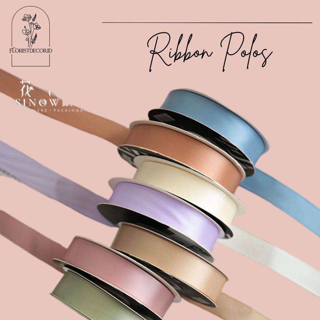 

(SW) TERMURAH 1 ROLL PITA SATIN IMPORT LEBAR 2.5CM PREMIUM PITA KADO GIFT BOUQUET BUNGA / PITA
