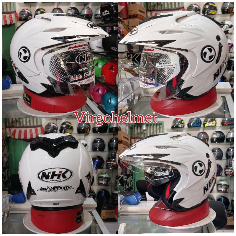 HELM HALLFACE NHK AVIATOR SOLID DOUBLE VISOR