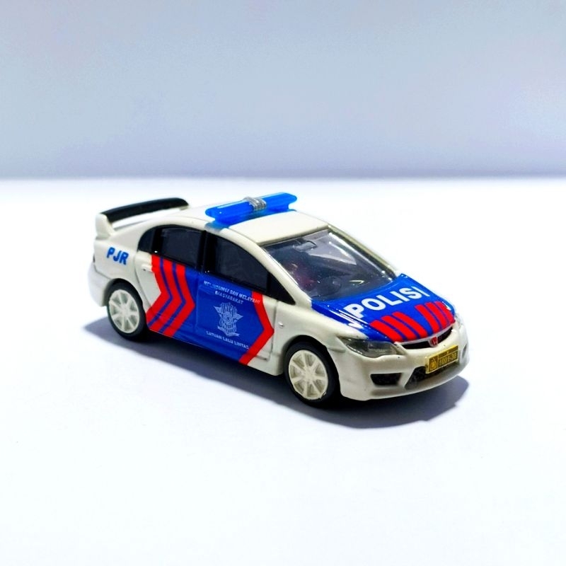DIECAST SKALA 1/64 TOMICA PREMIUM HONDA CIVIC TYPE-R (FD2) CUSTOM POLISI INDONESIA PJR PATWAL