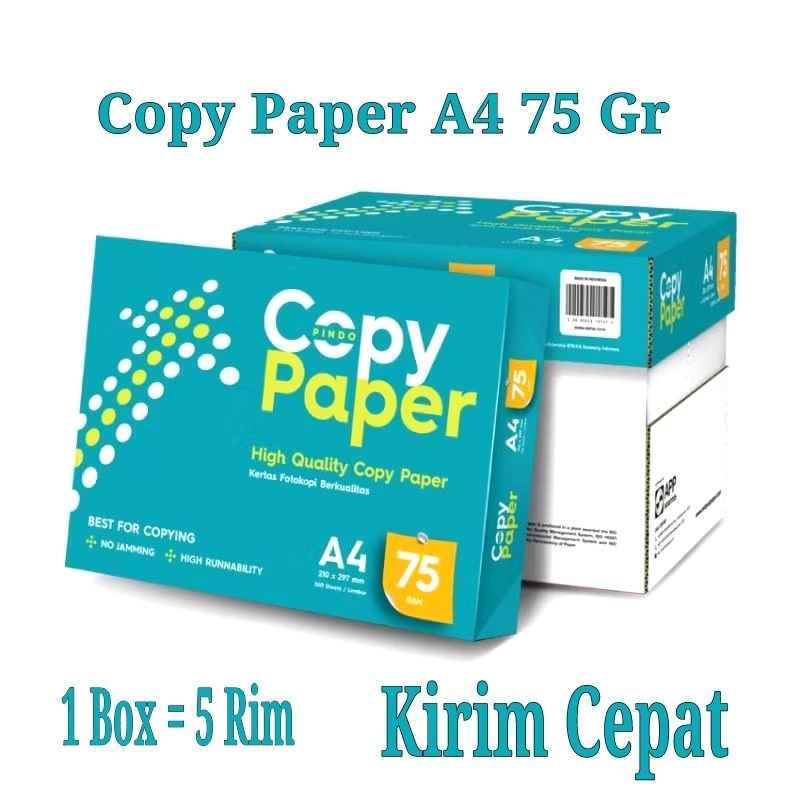 Kertas HVS Copy Paper A4 75 gram 1 Dus