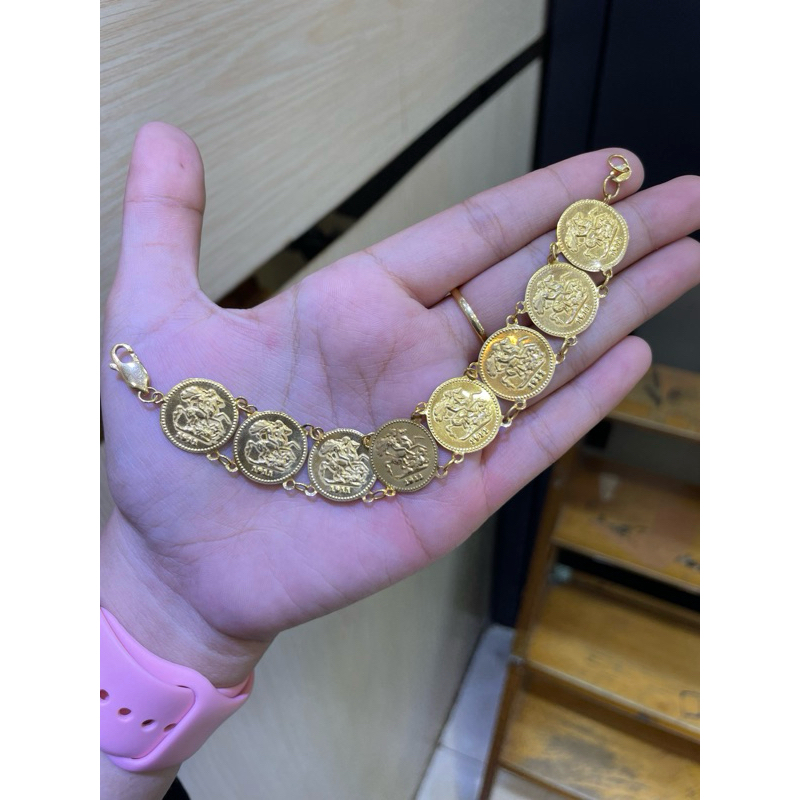 gelang koin emas kadar 375%/8k