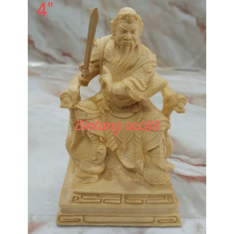 patung dewa hian tian / siong te kong - kayu - 4inch