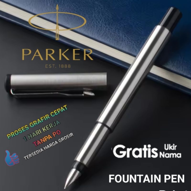 

Pulpen Mewah Fountain Pen Kaligrafi Parker Logo Gratis Grafir Nama Dan Box Exlusive