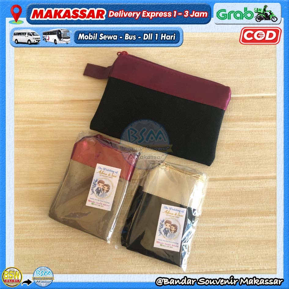 ( isi 50 pcs ) Souvenir DOMPET POUCH JOK kemas PLASTIK Kartu Ucapan Suvenir Murah Makassar