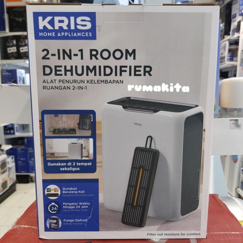 Kris 3 Ltr Dehumidifier 2in1 / pengering dan pembersih udara ruangan / dehumidifier dan air purifier