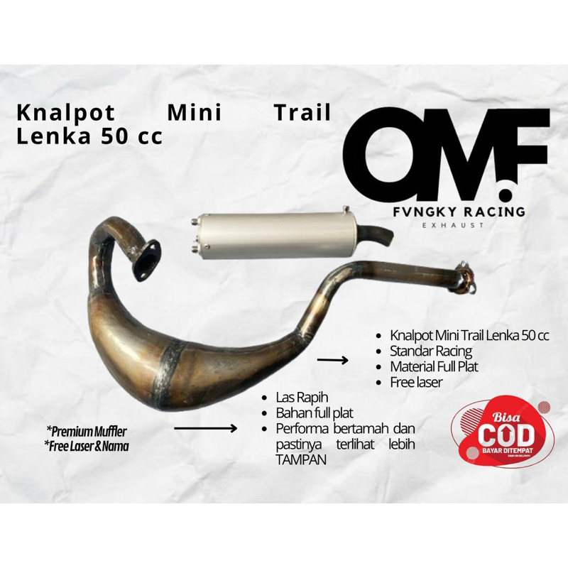 KNALPOT MINI TRAIL/MINI TRAIL LENKA/LENKA 50 CC