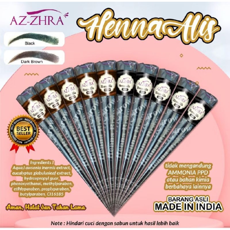 henna alis original halal dan tahan lama henna alis dark brown hena alis dark brown henna hitam hena