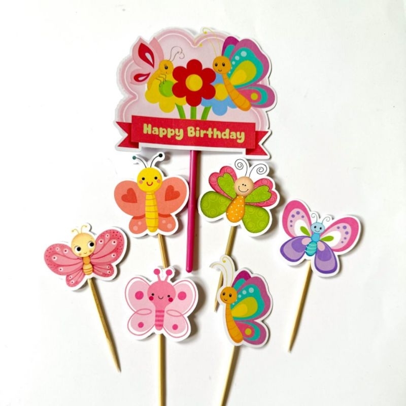 TOPPER BUTTERFLY / CAKE TOPPER BUTTERFLY / TOPPER KUE BUTTERFLY / CUPCAKE BUTTERFLY / HIASAN KUE BUT