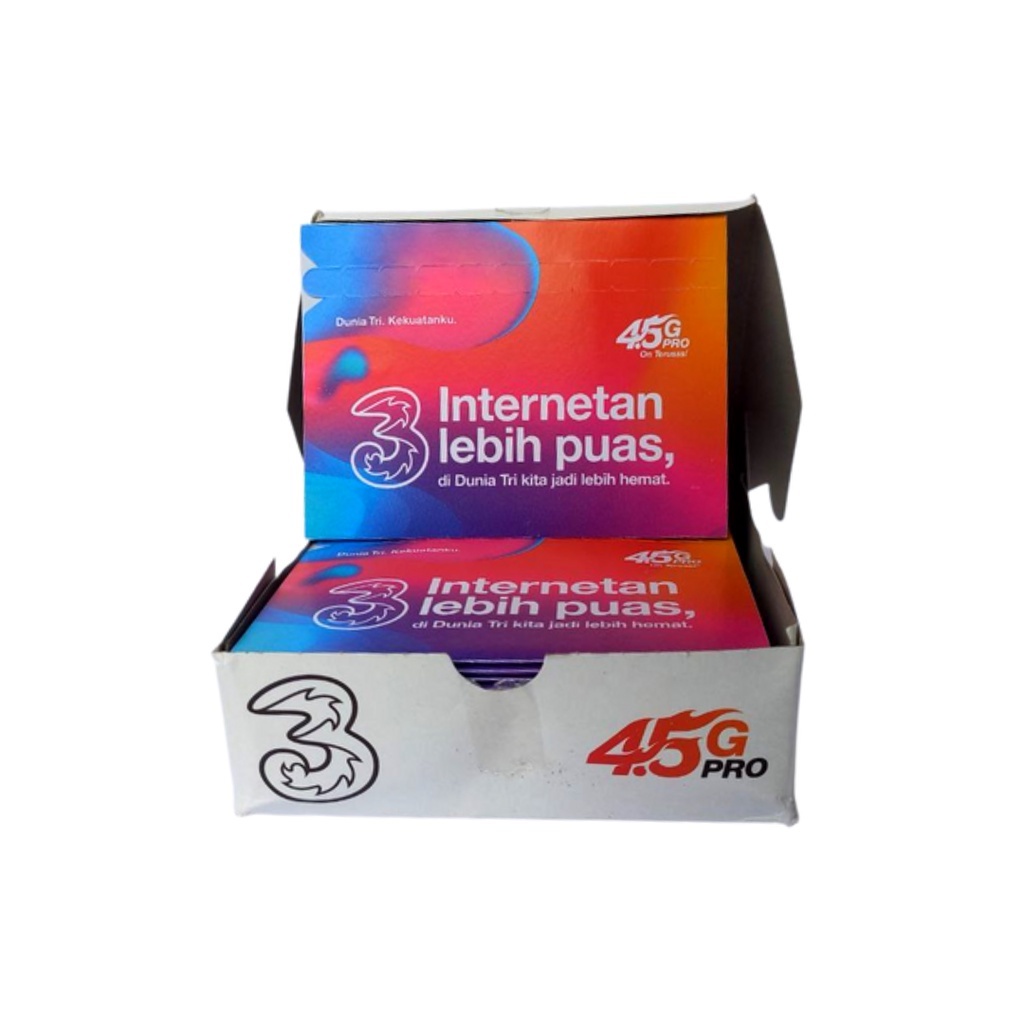 Kartu Perdana Three 1 Box Isi 100 Pcs