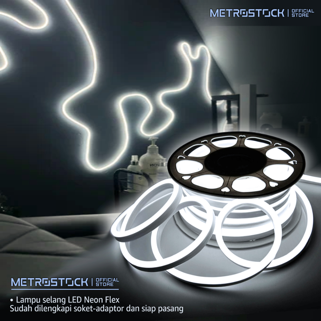 Lampu LED neon flex aesthetic hias dekorasi backlight tempel dinding custom tulisan logo branding de
