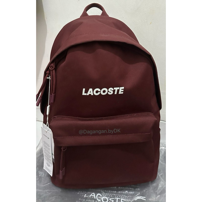 Tas Lacoste Backpack Bag Original 100% Red Maroon (Limited)