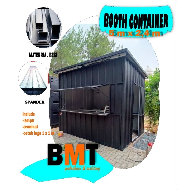 Booth container p 5 x L 2,4 m x T 2,4 m