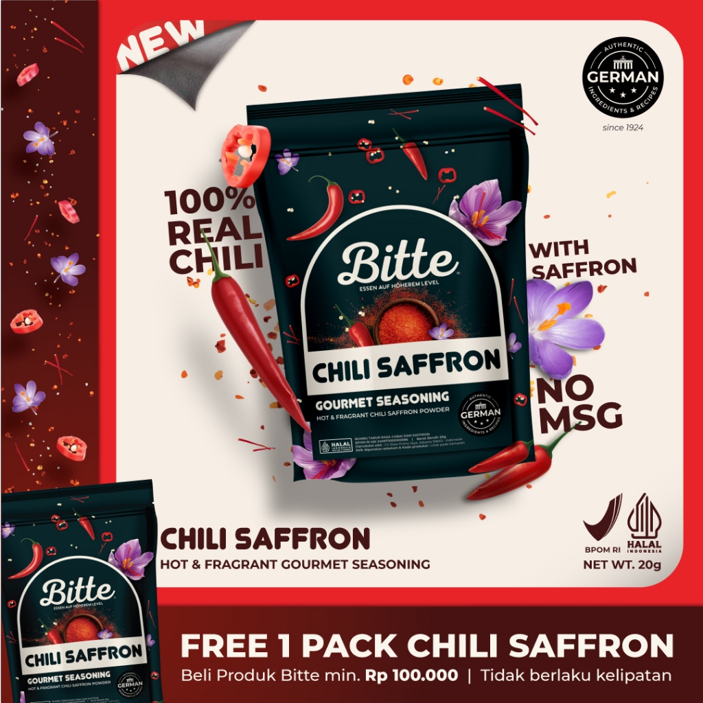 

Chili Saffron Gourmet Seasoning / Sambal Tabur Cabai Saffron - Bitte
