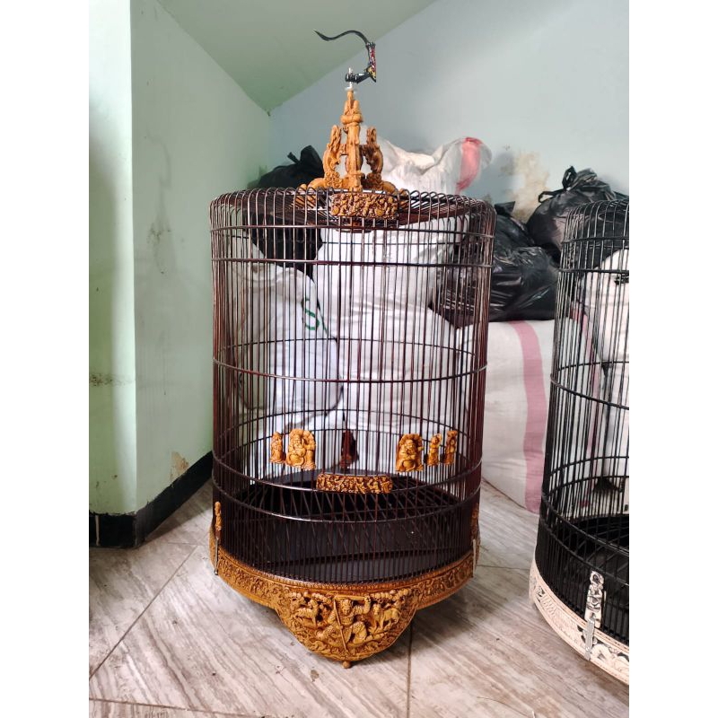 sangkar murai ukir fiber / kandang murai ukir / sangkar diameter 53/54