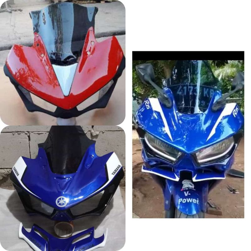 Headlamp model R25 PLUS winglet kaca/visor Untuk R15 old / R15 v2 kedok lampu depan r15 BODY DEPAN