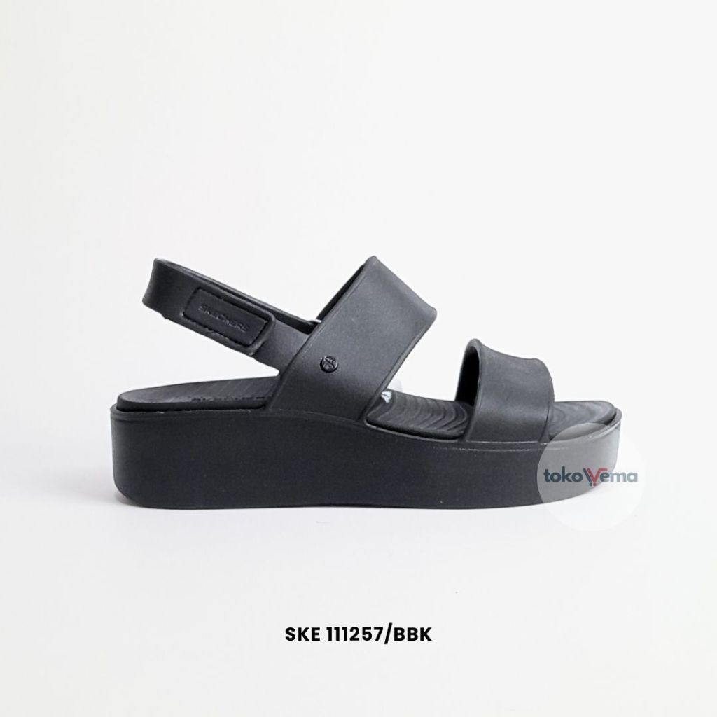 Sendal Wanita Original SKECHERS ARCH FIT UPBEAT Women's Sandal BLACK 111257/BBK