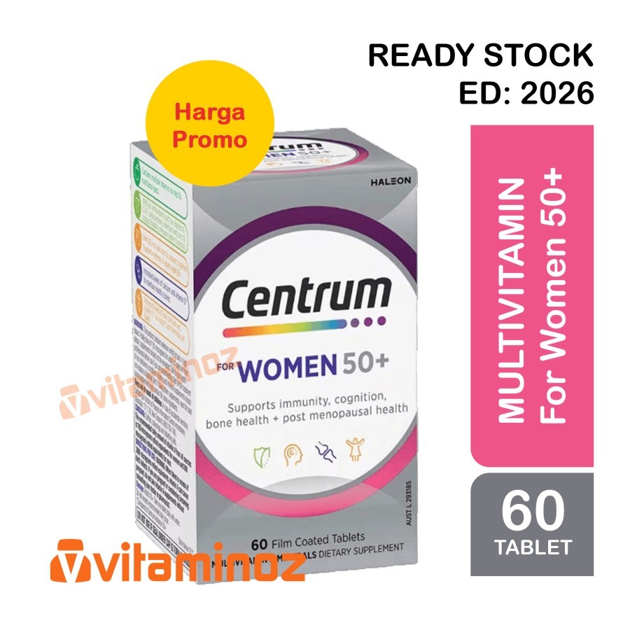 Centrum Women 50 Plus Multivitamin - 60 Tablet / Untuk Wanita umur 50 tahun keatas