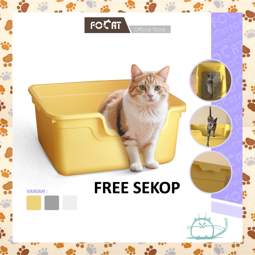C98OPN Baskom Pasir Kucing JUMBO Besar M19 Cat Litter Box Pasir Tofu Gumpal Wadah Kotak Tempat Pup P