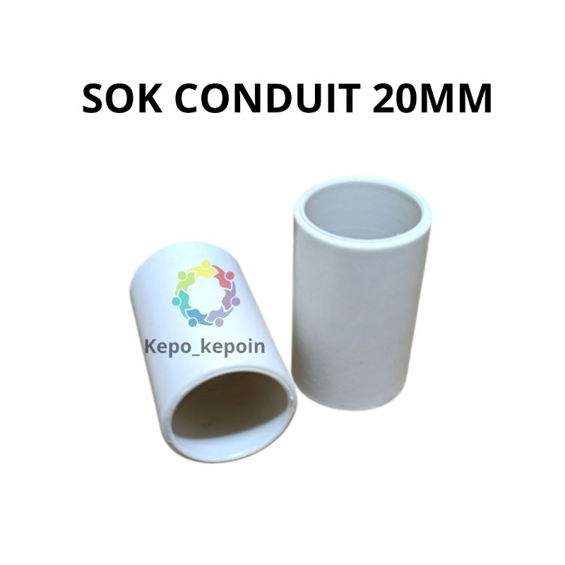 sok sock conduit 20mm/ sok pipa listrik/ sok sambungan pipa kabel listrik PVC