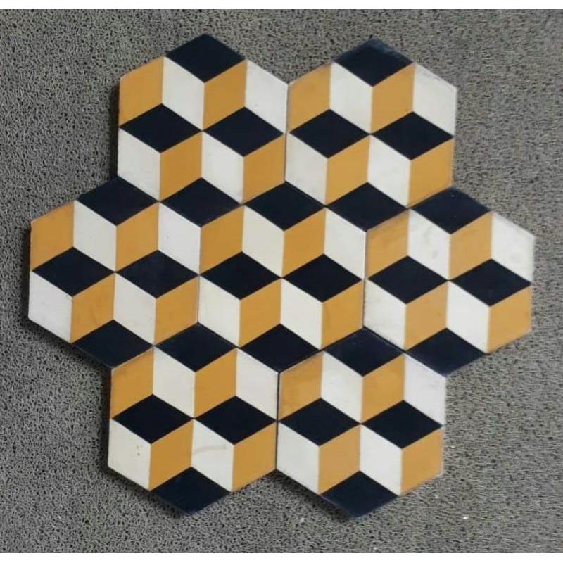 Tegel hexagonal motif