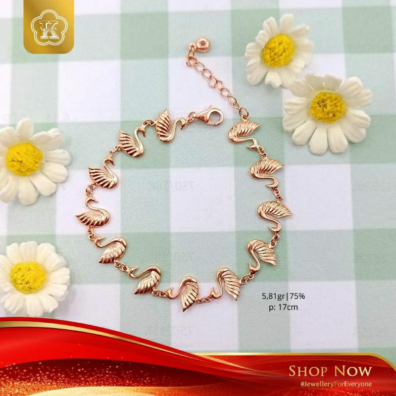 GELANG SWAN ROSE GOLD 750